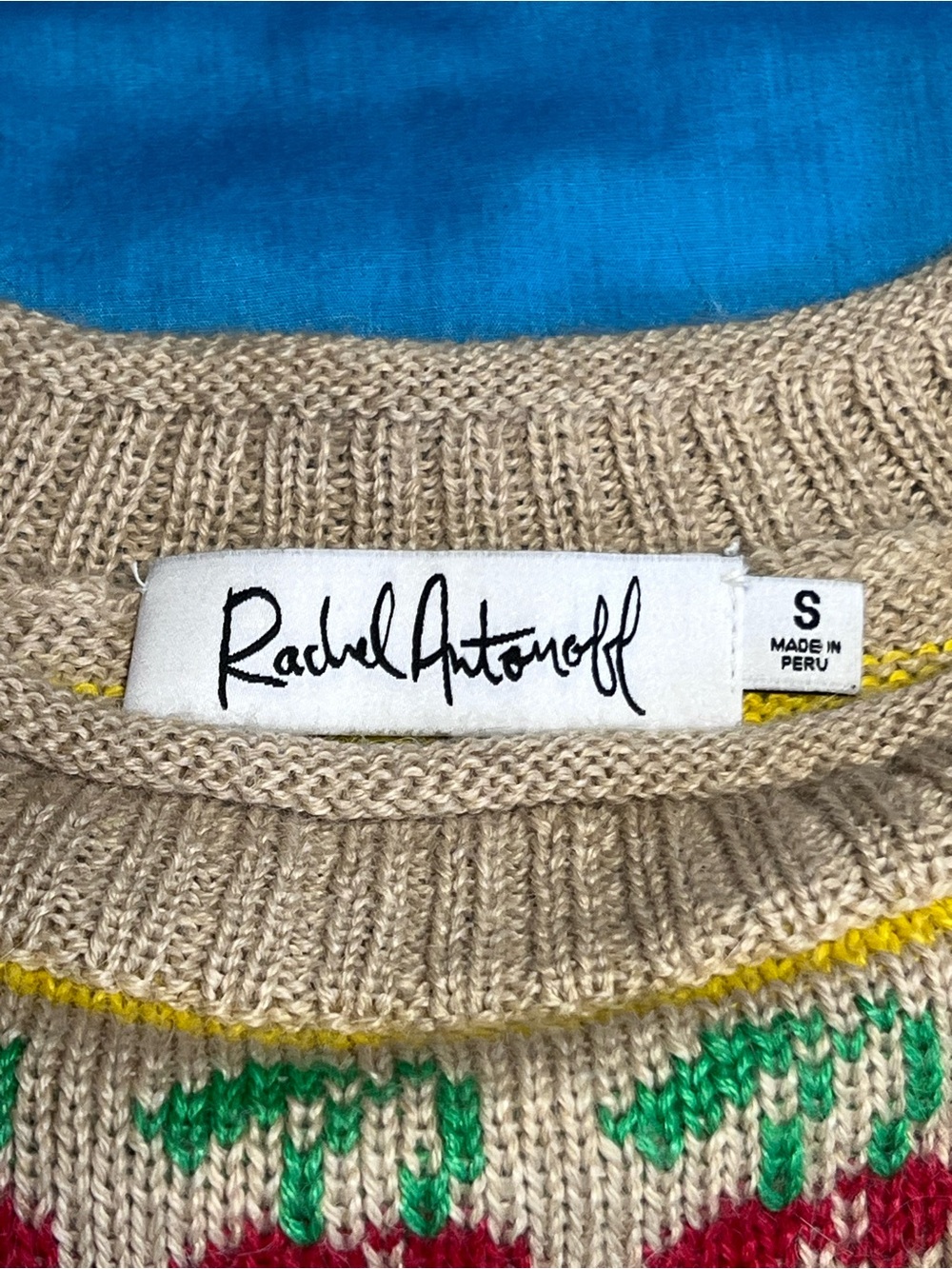 Rachel Antonoff Jackpot Alpaca Fair Isle Sweater S - Picture 4 of 14
